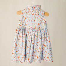Load image into Gallery viewer, The back of the children's sleeveless shirt dress with collar in "under the sea" print.