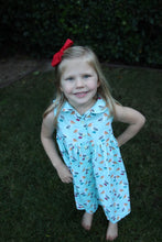 Load image into Gallery viewer, Children's dress in pelican print. Baby blue with cute pelicans.
