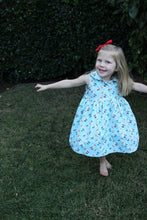 Load image into Gallery viewer, Children's dress in pelican print. Baby blue with cute pelicans.