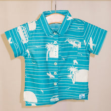 Load image into Gallery viewer, Children's Cosmo shirt in Surf's Up (teal)